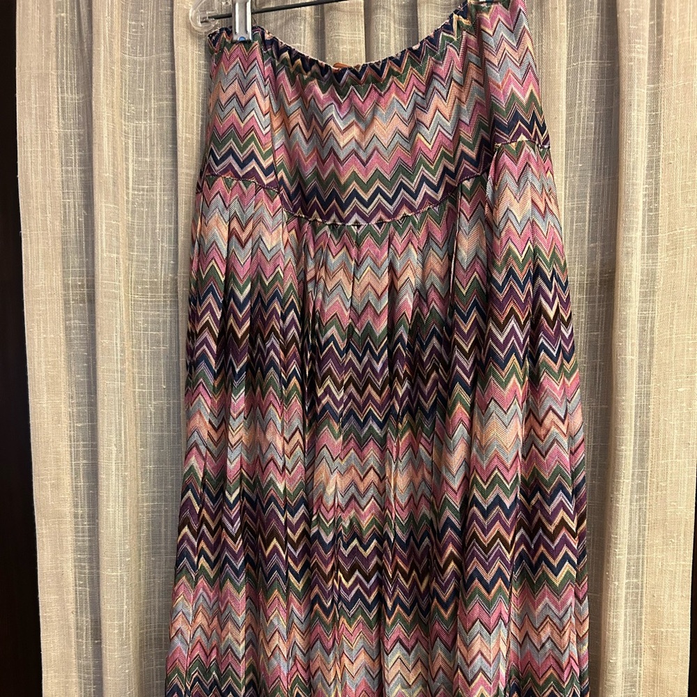 Missoni Chevron Patterned pleated Maxi Skirt